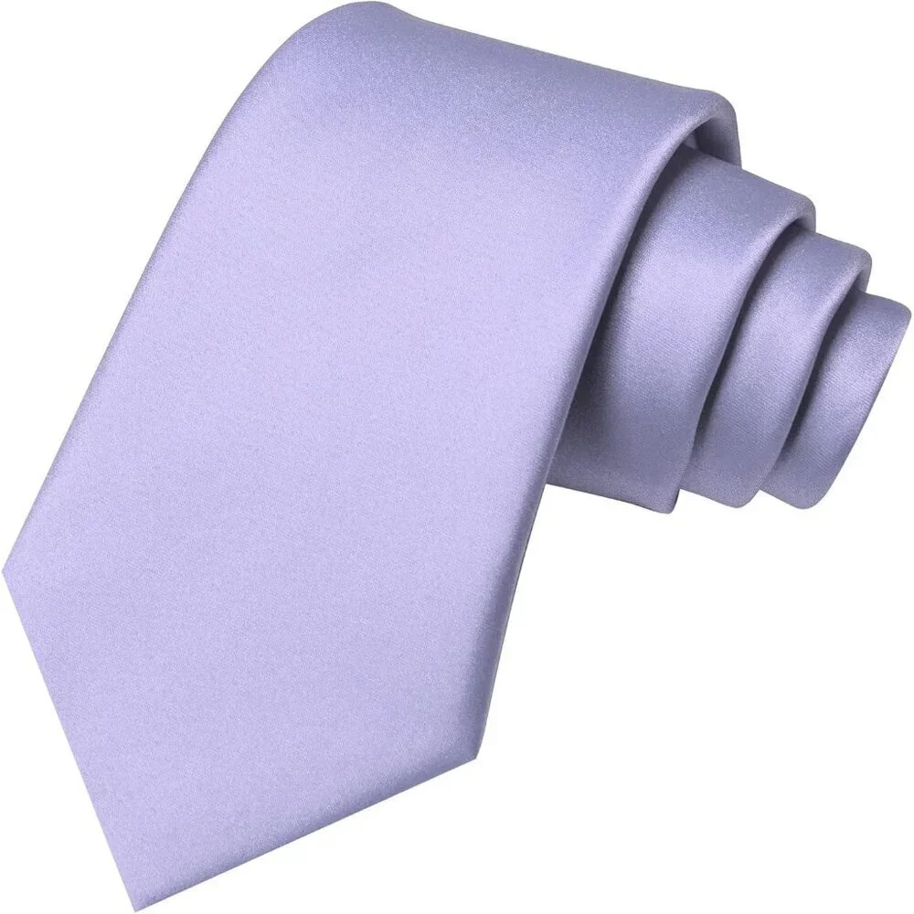 Men's Lavender Solid Pure Color Imported Polyester Formal Neck Ties